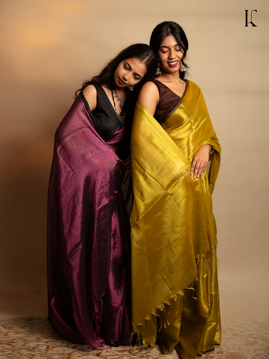 Kahanni Wine Purple Tissue Silk