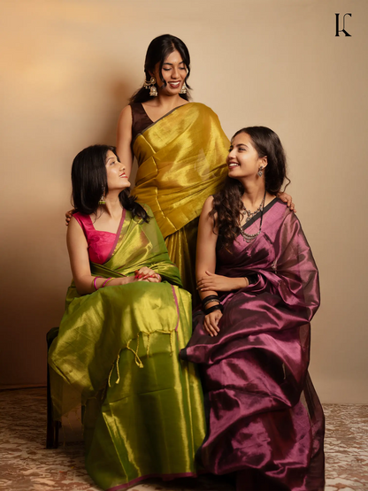 Kahanni Wine Purple Tissue Silk