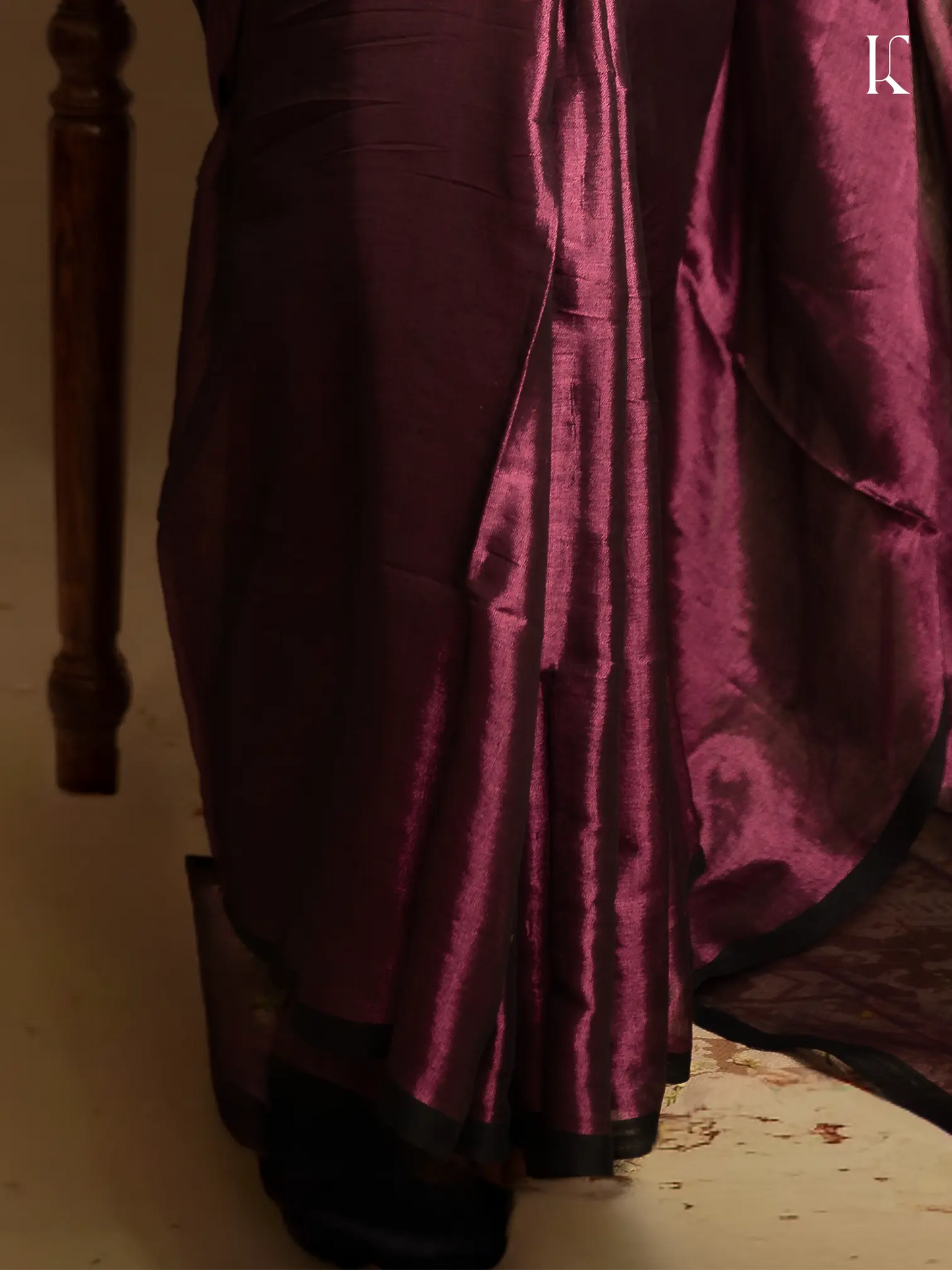 Kahanni Wine Purple Tissue Silk