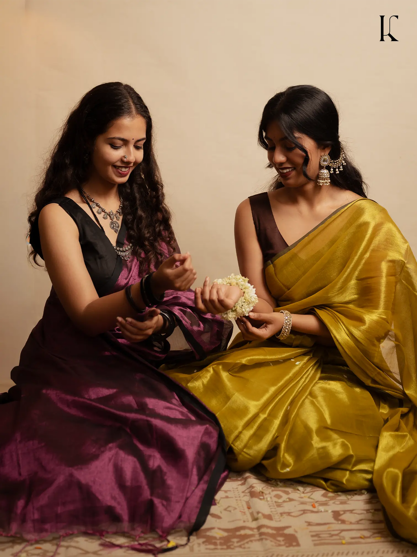 Kahanni Wine Purple Tissue Silk