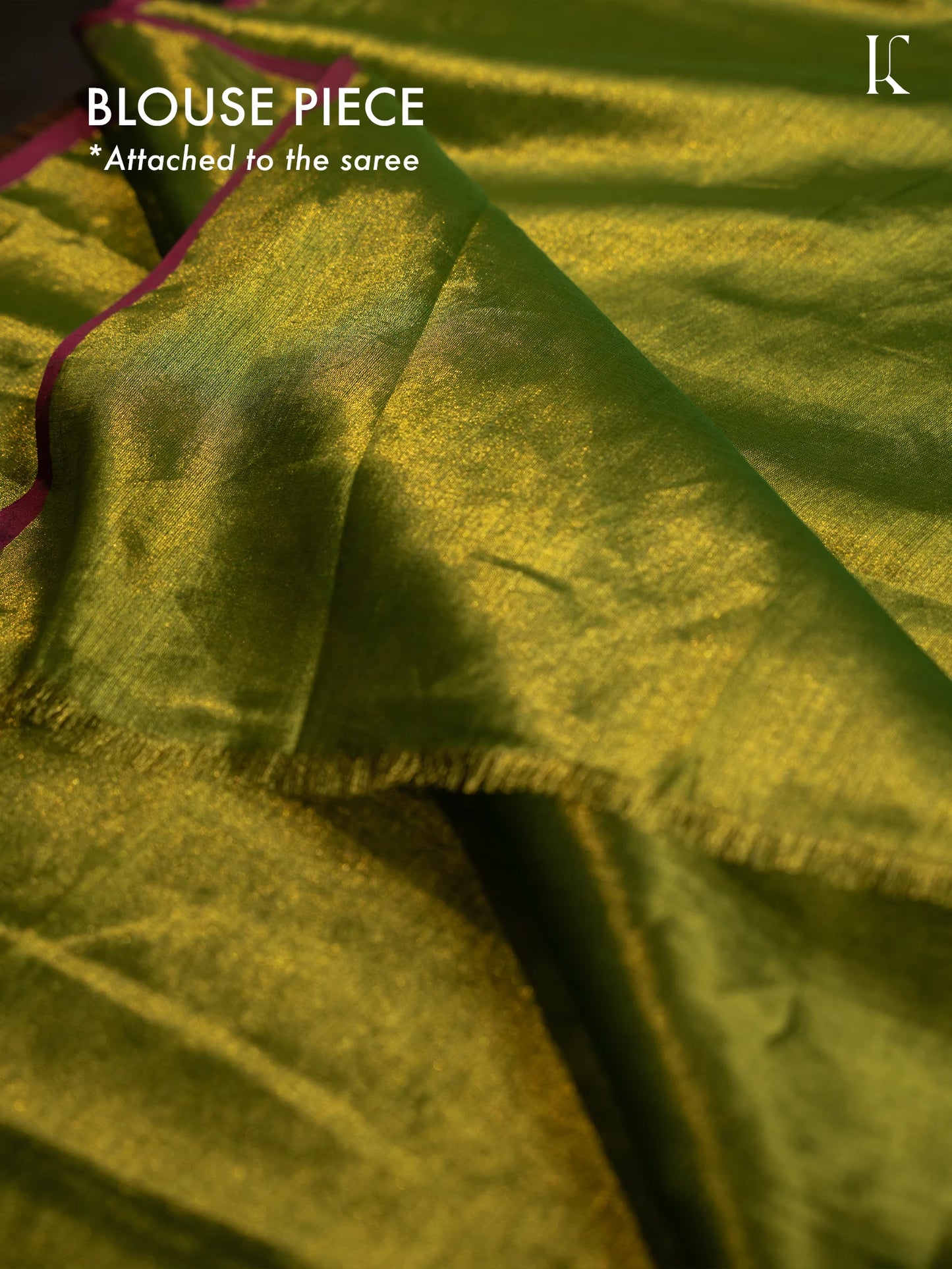 Kahanni Parrot Green Tissue Silk