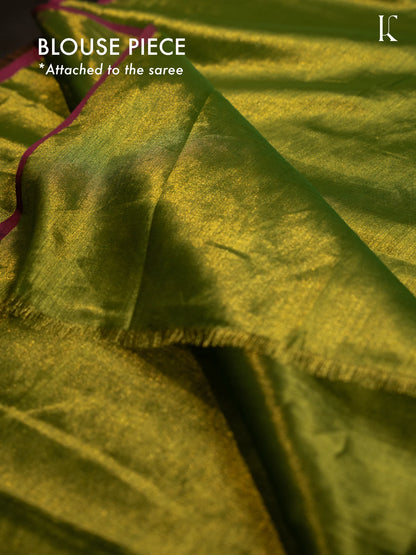 Kahanni Parrot Green Tissue Silk